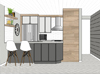 Croquis 3D cuisine sur mesure